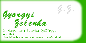 gyorgyi zelenka business card